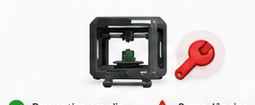 Impressora 3D com indicador visual de manutenção